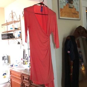 Pretty coral wrap dress